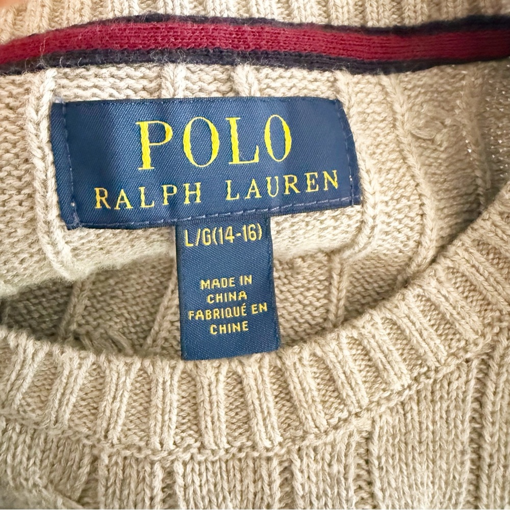 Polo Ralph Lauren Women Cable Knit Sweater Large Classic Preppy Old Money Basic - Picture 6 of 7